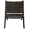 vidaXL Relaxing Chair Black Natural Kubu Rattan and Solid Mahogany Wood - 2 of 4