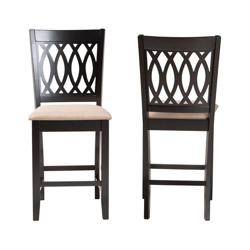 Baxton Studio Florencia Modern Fabric and Wood Counter Stool Set, 3 of 8