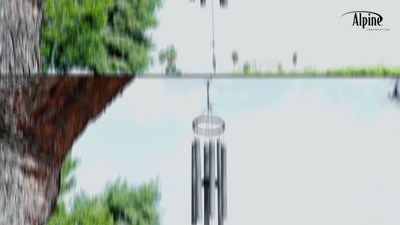 39" Gray Aluminum Wind Chime with Blue Gemstone