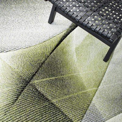 Mid-Century Modern Hand-Knotted Gray Synthetic Area Rug - 27in x 4in