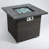Resenkos 30" Propane Gas Fire Pit Table, 50000 BTU Square Fire Pit, Tile Tabletop with Beautiful Wicker Base, Brown - 2 of 4