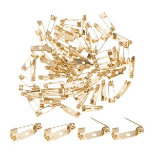 Unique Bargains Durable Multipurpose Iron Badge Brooch Pin Backs Safety Clasp 60 Pcs - 1 of 4