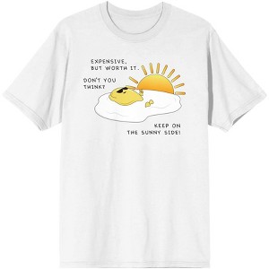 Eggspensive Eggs Keep On The Sunny Side Egg and Sunshine Men's White Short Sleeve Crew Neck Tee - 1 of 3