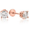 Pompeii3 3/4 cttw Diamond Studs 14k Rose Gold Screw Back Studs - 2 of 4