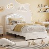 Twin Upholstered Bed Frame with Storage Drawer and Smart Led Headboard, Wooden Slats Support, No Box Spring Needed, Easy Assembly - 3 of 4