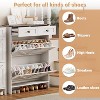 Acekool 4-Tier Shoe Storage Cabinet with 3 Flip Drawers & 2 Slide Drawers, Adjustable Shelves - 4 of 4