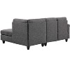 TiramisuBest 2-Piece Upholstered Sectional Sofa, Right-Hand Facing L-Shaped Couch with Tufted Back, Solid Wood Frame, Gray Fabric for Living Room - 4 of 4