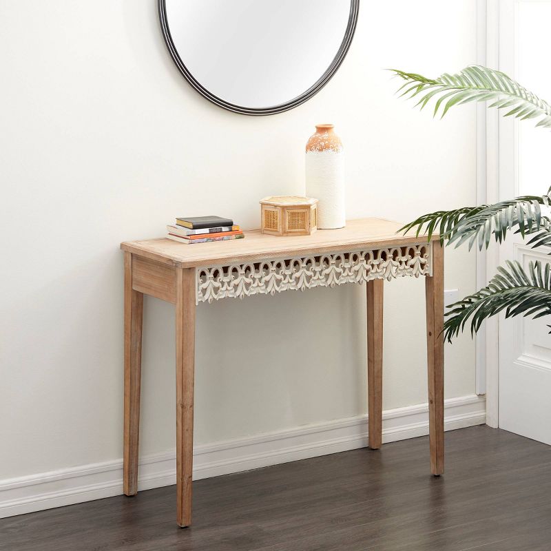Large Farmhouse Wood Console Table Brown - Olivia &#38; May, 3 of 16