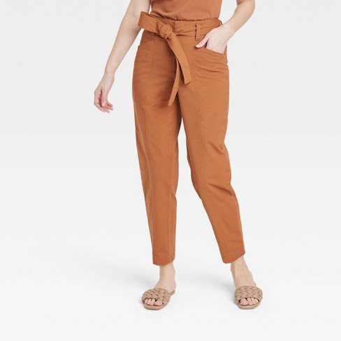 Women's High-rise Tapered Ankle Tie Front Pants - A New Day™ : Target