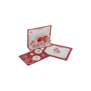 Unique Bargains Greeting Card Gold Dust Series 4-Tier Cake Paper 6.1"x6.1"x0.4" 1Pc - 1 of 4