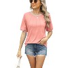 Womens Summer Basic T-Shirts Short Sleeve Color Block Blouse T Shirts Crewneck Comfy Casual Tee Tops - 3 of 4
