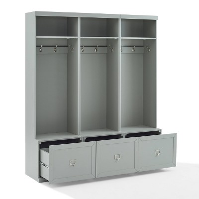 Harper Gray 3-Piece Hall Tree Entryway Set with Storage Drawers