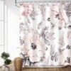 Pink Gray Flower Shower Curtain, Watercolor Floral Bath Decor, 72 Wx 72 H - 3 of 4