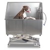 50" Dog Grooming Tub Electric Height Adjustment, Professional Stainless Steel Dog Bath Station w/Soap Box, Faucet, Rich Accessory, Pet Bathtub - 2 of 4