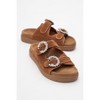 Morelia - Cognac Brown Suede Leather Slide Sandal (Women) | Forever & Always Shoes - 2 of 4