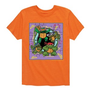 Boys' - Teenage Mutant Ninja Turtles Mutant Mayhem - Mini Badge Short Sleeve Graphic T-Shirt - 1 of 3