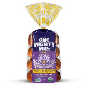 One Mighty Mill Whole Wheat Blueberry Bagels - 13.4oz / 4ct - 1 of 4