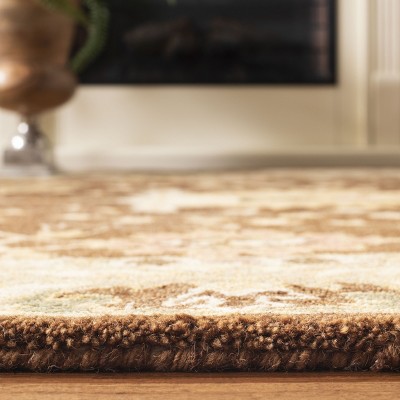 Hand-Tufted Brown and Beige Wool 4' x 6' Rectangular Rug