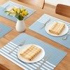 REGALWOVEN Placemats Set of 6 Plastic Placemats for Kitchen Dining Table Decor Table Placemats Wipeable Table Mat with Stripe Pattern - 2 of 4