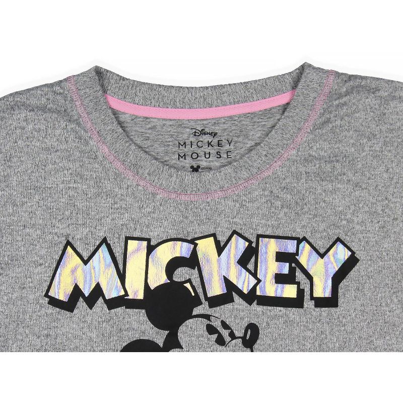 Disney Womens' Mickey Mouse Foil Long Sleeve Pajama Top Sleepwear Shirt, 5 of 6