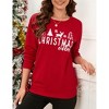 Merry Christmas Sweatshirt for Women Long Sleeve Crewneck Xmas Plaid Tree Graphic Funny Holiday Blouse Tops - 3 of 4