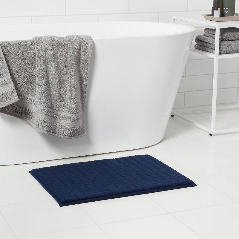 17"x24" Velveteen Grid Memory Foam Bath Rug - Room Essentials™, 3 of 12