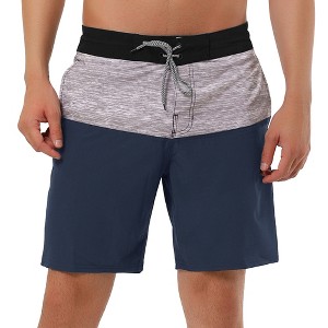 Lars Amadeus Men's Summer Color Block Shorts Drawstring Stripe Swim Beach Board Shorts - 1 of 4