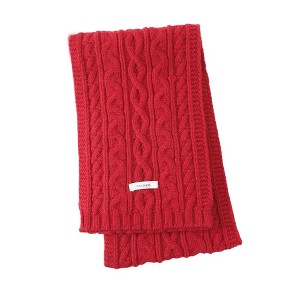 Anna-Kaci Women’s Cable Knit Scarf with Soft Textured Wool-Blend Yarn and Classic Ribbed Edges - 1 of 2