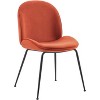 Modway Scoop Black Powder Coated Steel Leg Performance Velvet Dining Chairs - Set of 2 - 2 of 2