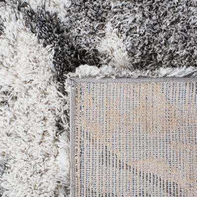 Horizon Gray and Ivory Abstract Shag Area Rug 4' x 6'