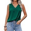 Zeagoo Women's Silk Blouse Elegant Tops Pleated Tank Top Shirt V Neck Blouse Casual Sleeveless Tank Tops - 4 of 4
