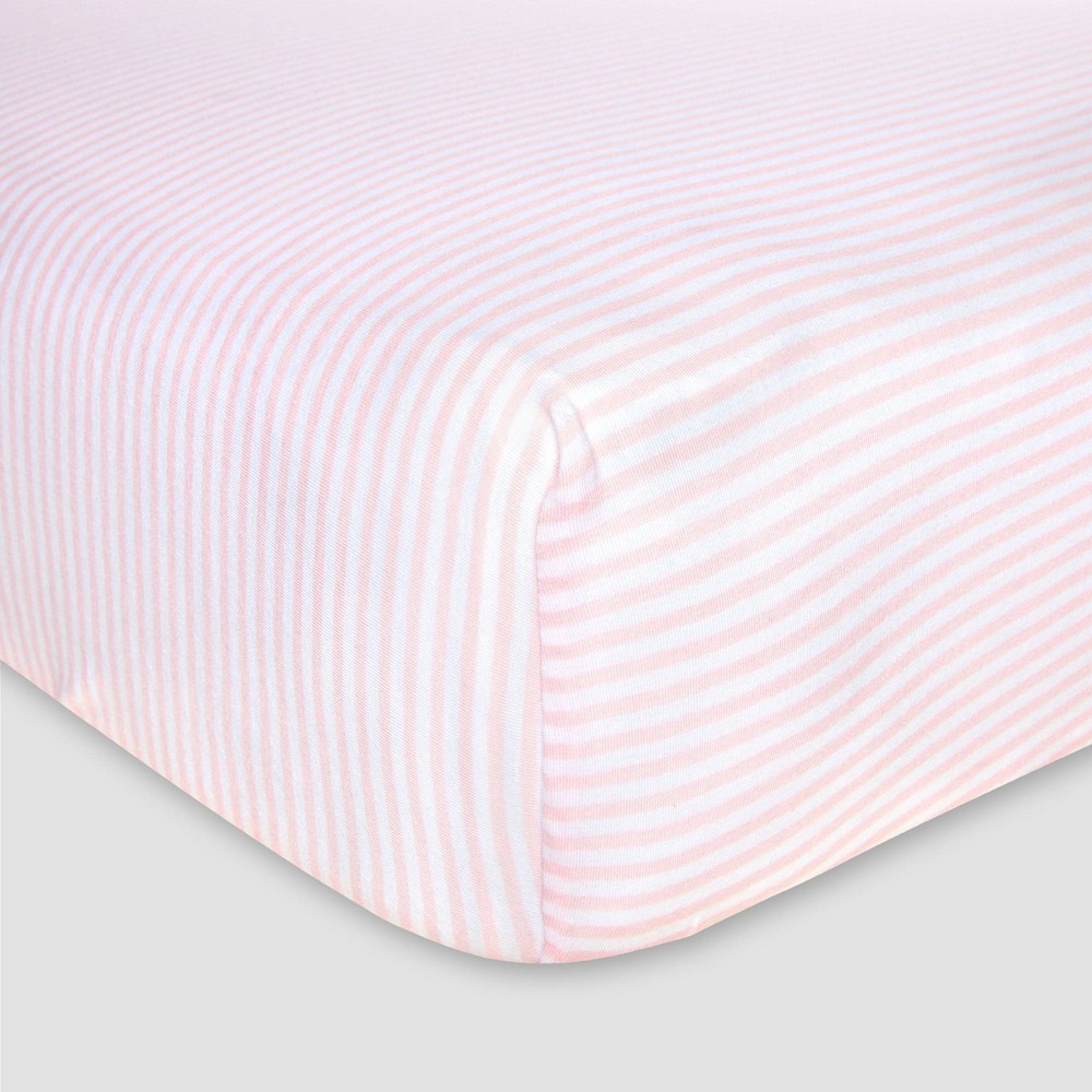 Photos - Bed Linen Burt's Bees Baby® Organic Fitted Crib Sheet - Bee Essentials - Pink
