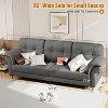 83'' Modern White Sofa 3 Seater Comfy Couch with Sponge Armrest, Iron Frame, Curved Bent Armrest, Magazine Pocket, and Deep Cushion - 2 of 4