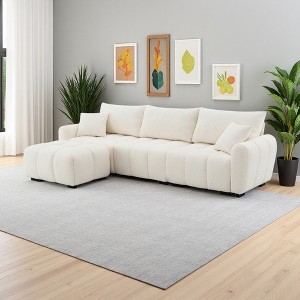110" Boucle L-Shaped Modular Sectional Sofa with Large Seat - 1 of 4