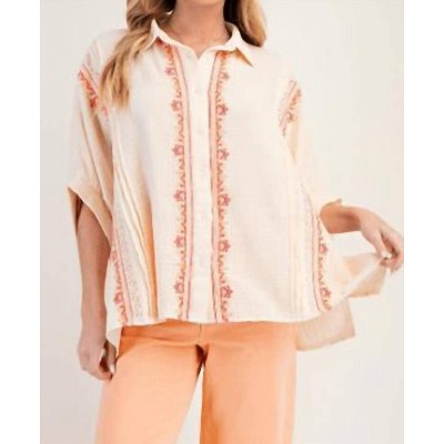 Women's Embo Cotton Gauze Top - Easel