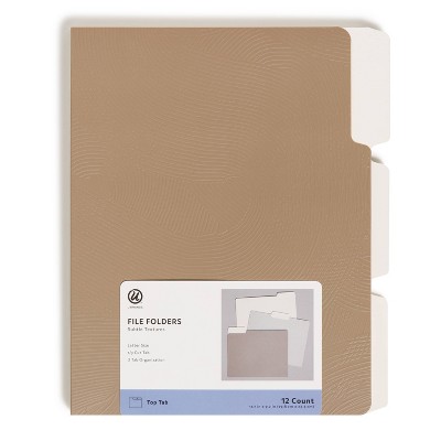 U Brands 12ct File Folders Subtle Textures