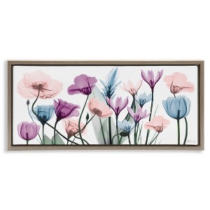 Stupell Industries Modern Translucent Pastel Tulips Floating Frame Canvas Art - 1 of 4