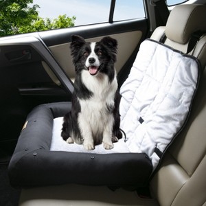 Artloge Memory Foam Dog Car Booster Seats Puppy Front Car Seats Protector Cushion Dog Bed with Safety Belt & Waterproof Washable Cover for Travel - 1 of 4