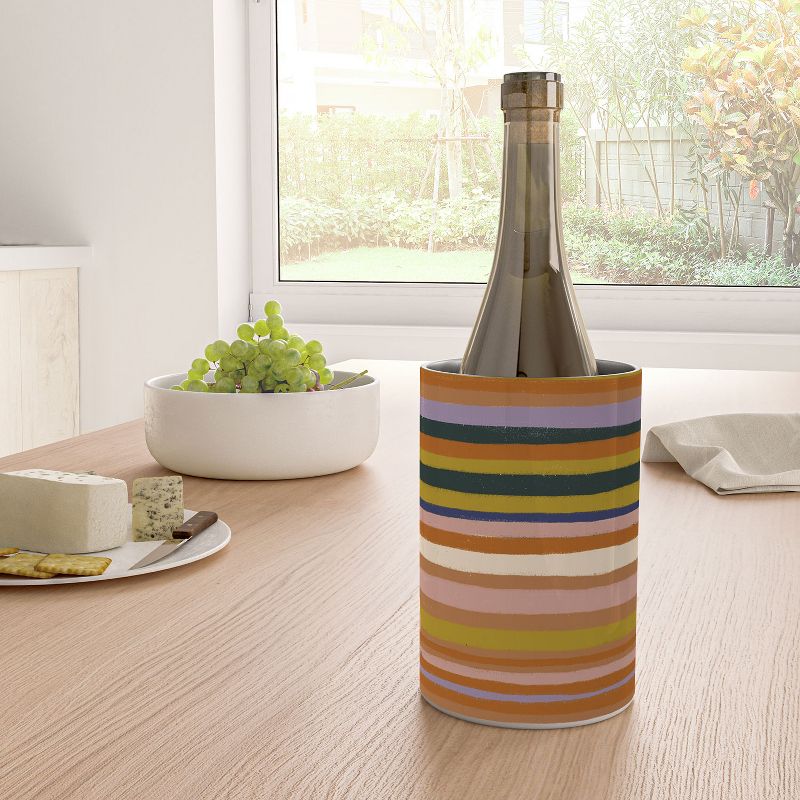 Gigi Rosado Brown striped pattern Wine Chiller - Deny Designs, 2 of 3