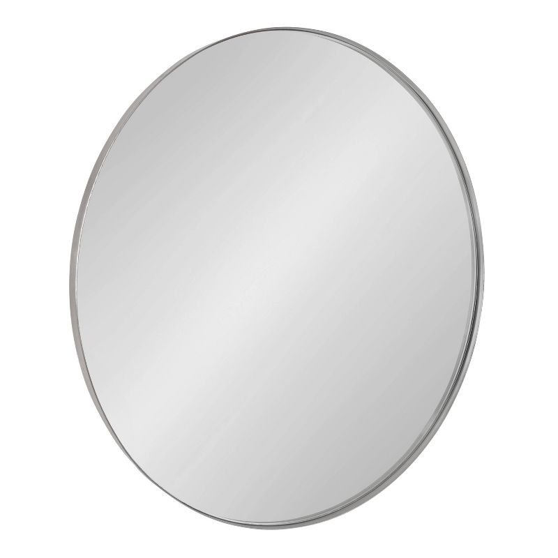 28&#34; Rollo Round Wall Mirror Silver - Kate &#38; Laurel All Things Decor, 1 of 9