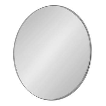 28" Rollo Round Wall Mirror Silver - Kate & Laurel All Things Decor