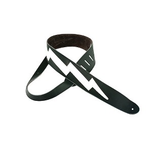 Perri's 2.5" Italian Leather Guitar Strap With Lightning Bolt - 1 of 1