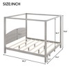 King Size Canopy Platform Bed, Wooden Bed Frame with Headboard and Support Legs -ModernLuxe - 3 of 4