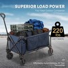 YARDSIGHT Heavy-Duty Folding Wagon Cart, 220 lbs Load Capacity Utility Cart with All-Terrain Wheels and Side Storage for Camping, Gardening & Shopping - 2 of 4
