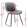 Kumasinova Set of 2 Modern Upholstered Dining Chairs, PU Fabric Kitchen Chairs with Curved Back, Dining Room Chairs with Perforated Cushions - 4 of 4