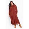 Avenue Women's Plus Size Jasmine Long Sleeve Tiered Maxi Dress - 3 of 4