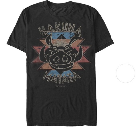 Men's Lion King Pumbaa Hakuna Matata T-shirt - Black - Large : Target