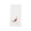 Saro Lifestyle Whimsical Poinsettia Embroidered Napkin (Set of 6), White, 20"x20" - 2 of 3