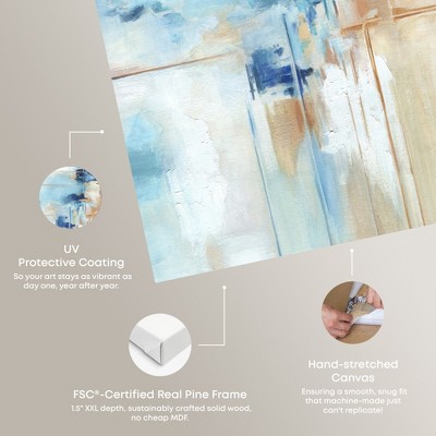 Blue and Beige Abstract Canvas Wall Art, 16" x 24"