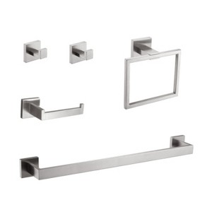 LunaLulinlk 5 - Piece Bathroom Hardware Accessories Set Brushed Nickel + Stainless Steel Silver - 1 of 4